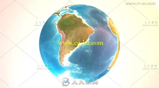 简单的蓝色地球旋转片头视频包装AE模板的图片2