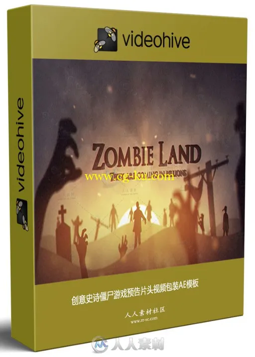 创意史诗僵尸游戏预告片头视频包装AE模板的图片1