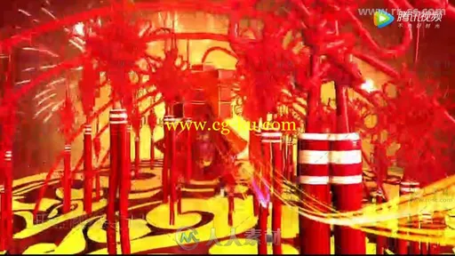 2018狗年新年元旦春节中国结拜年祝福遮罩年会联欢晚会开场片头AE模板的图片3