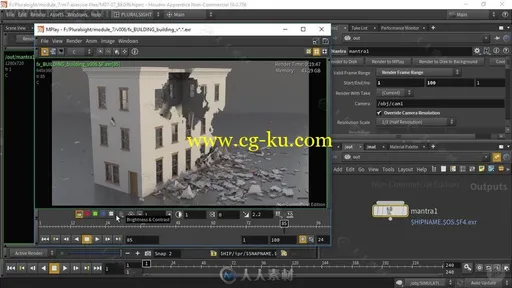 Houdini建筑崩塌破碎视效实例制作视频教程的图片5