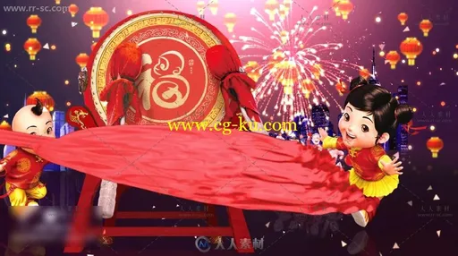 2018狗年震撼企业公司年会春节晚会拜年片头AE模板的图片3