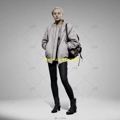 20组高分辨率真实女性全身扫描3D模型的图片1