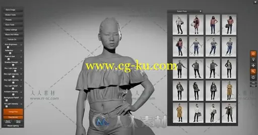 20组高分辨率真实女性全身扫描3D模型的图片2