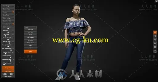 20组高分辨率真实女性全身扫描3D模型的图片3