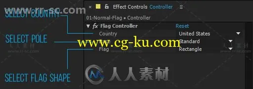 4k高精度3D飘动旗帜特效包装AE模版的图片3