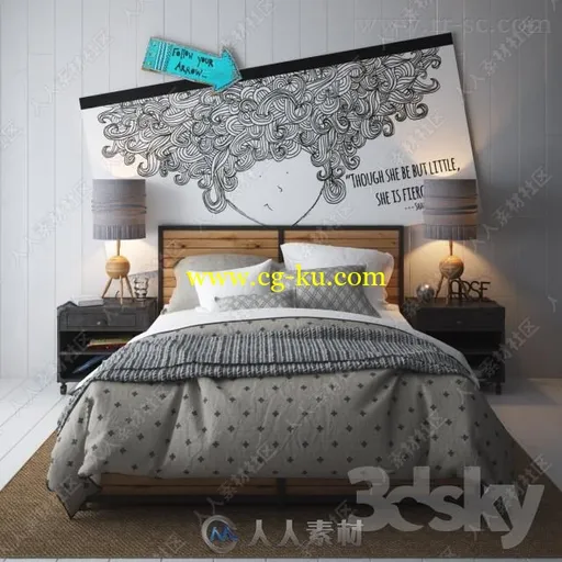 3dsky床具床品3D模型合集的图片3
