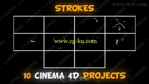 3D液体烟雾笔刷特效动画C4D模版的图片3