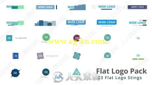 23组扁平化风格Logo演绎动画AE模版的图片1