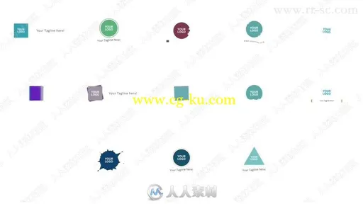 23组扁平化风格Logo演绎动画AE模版的图片3