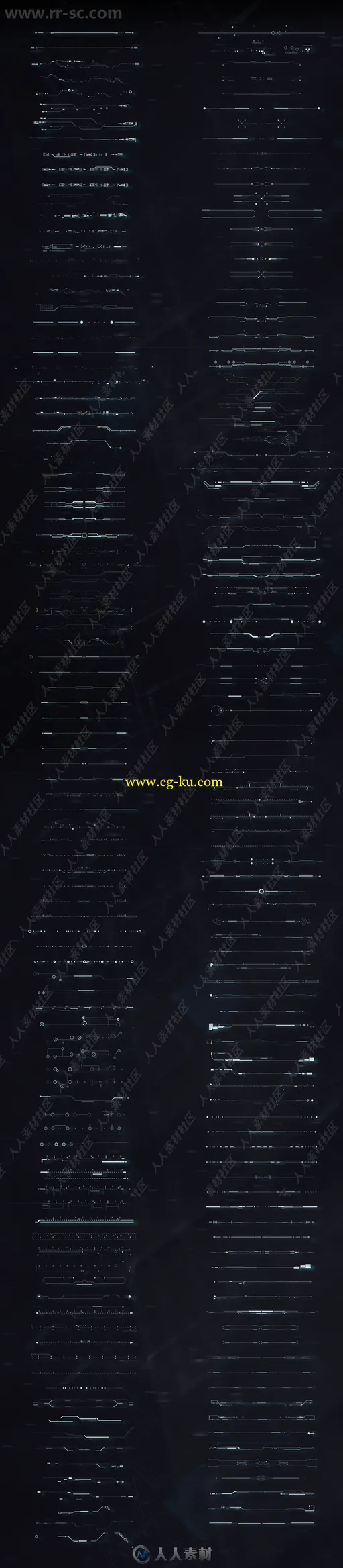 600组3D科幻风格HUD全息影像特效包装AE模板的图片3