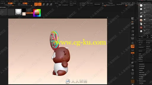 Zbrush棒棒糖熊猫卡通角色完整制作视频教程的图片2