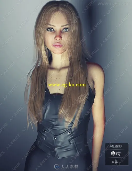 超精细可爱欧美女孩3D模型的图片1
