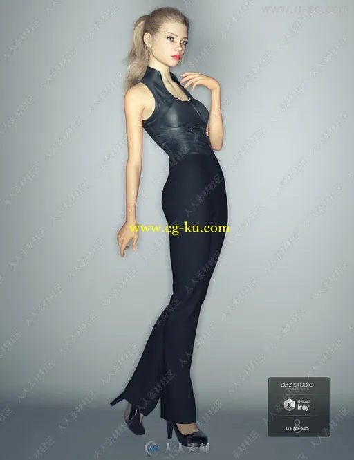 超精细可爱欧美女孩3D模型的图片3