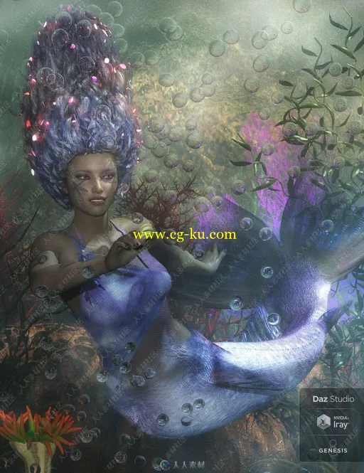 仙女精灵美人鱼神话角色奇幻发型3D模型合集的图片11