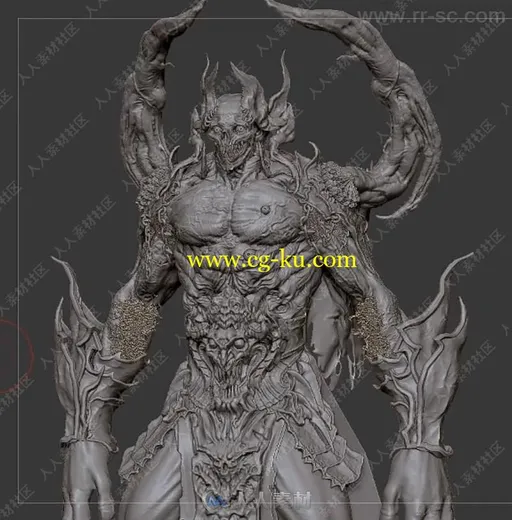 Zbrush恶魔角色数字艺术表现刻画视频教程的图片1