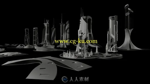 超现实文明几何艺术建筑场景3D模型合集的图片1