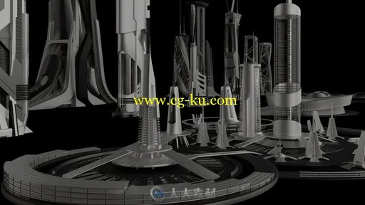 超现实文明几何艺术建筑场景3D模型合集的图片2