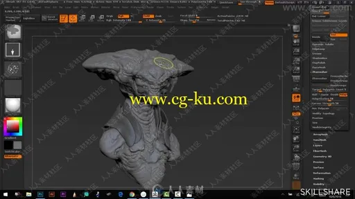 Zbrush手绘板概念角色雕刻制作视频教程的图片2