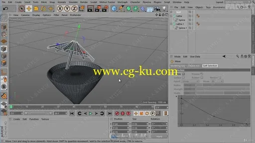 C4D样条线建模技术基础训练视频教程的图片3