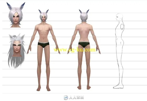 3dsmax完美COS角色裸模模型合集的图片1