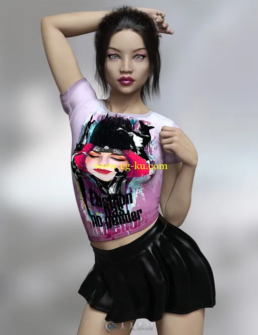 8组不同角度女性眼部唇部妆容3D模型的图片3