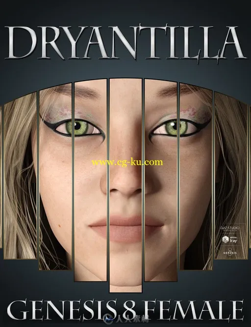 8组异国情调美女精致眼妆指甲3D模型的图片1