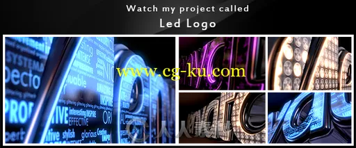 3D效果层叠文字logo动画演绎AE模板的图片4