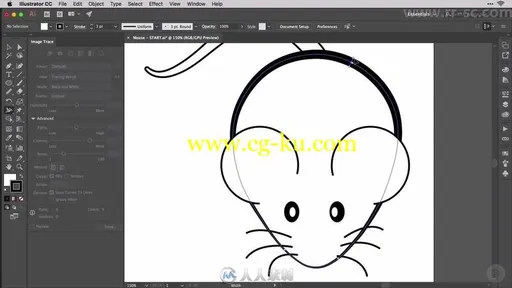 Illustrator CC把照片图片转换为矢量图视频教程的图片3