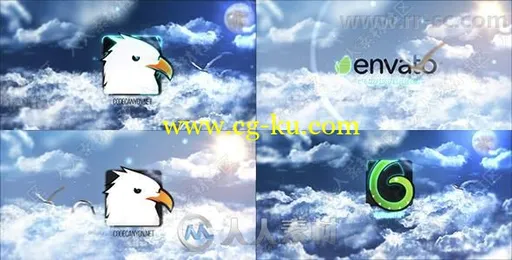 云层光学耀斑Logo演绎动画AE模板的图片3