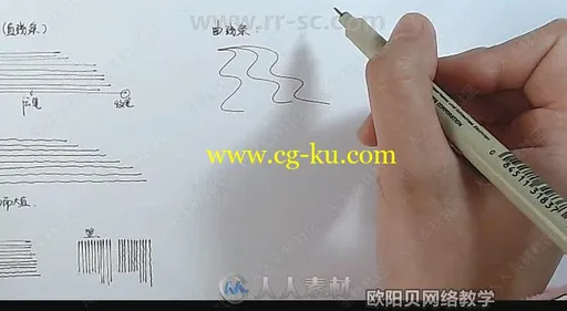 欧阳贝钢笔淡彩画实例训练视频教程的图片3