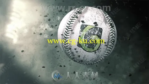 炫酷棒球碎片四溅LOGO动画演绎AE模板合集的图片1