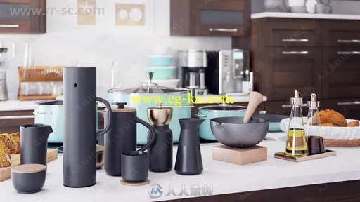 26组高精度厨房厨具烹饪工具3D模型合集 CGAxis第92期的图片12