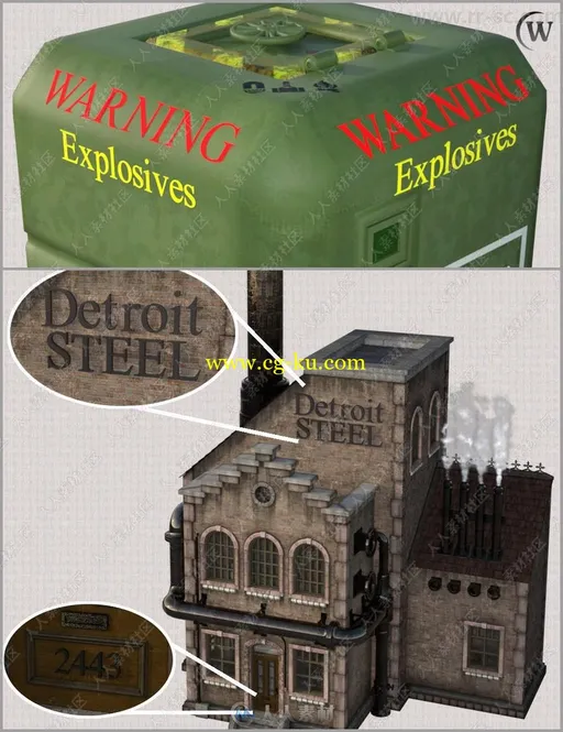 49种动画项目道具套件3D模型的图片1