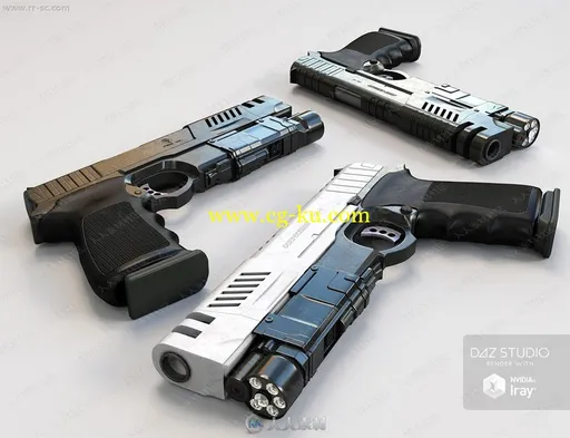 三脚架机关枪手枪道具及射击姿势3D模型的图片4