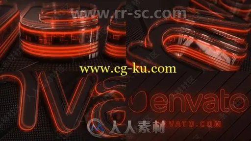 3D英文字母霓虹灯效果LOGO动画演绎AE模板合集的图片1