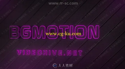 3D英文字母霓虹灯效果LOGO动画演绎AE模板合集的图片2
