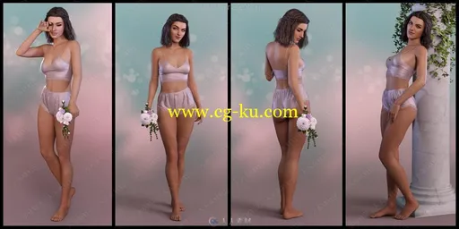 优雅淑女婚礼姿势女性角色3D模型合集的图片2