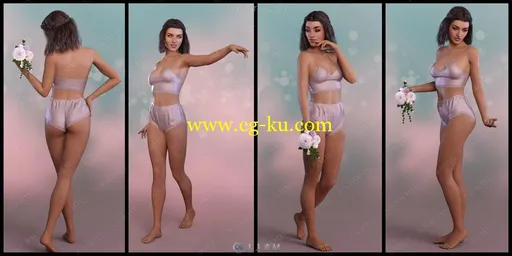 优雅淑女婚礼姿势女性角色3D模型合集的图片3