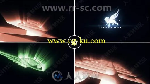 4组光芒四射电影风格LOGO动画演绎AE模板合集的图片1