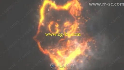 火焰燃烧粒子消散Logo演绎动画AE模板的图片1