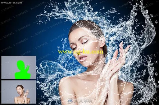 十组各式多彩人物烟花海滩针织水花水墨效果PS动作合集的图片2