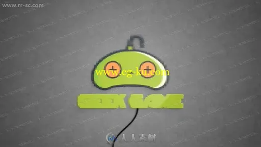 创意游戏开始手柄马赛克logo动画演绎AE模板的图片3