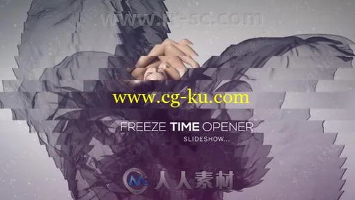 时间冻结横向错位移动风格幻灯片相册动画AE模板合集的图片2