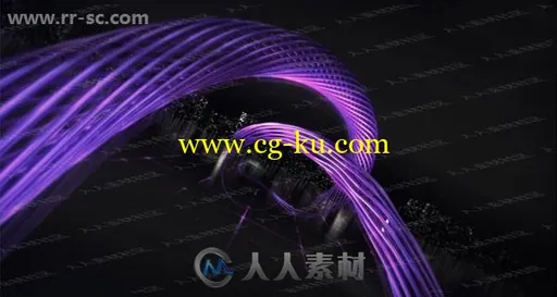 城市夜景多种颜色数字丝带logo动画演绎AE模板的图片1