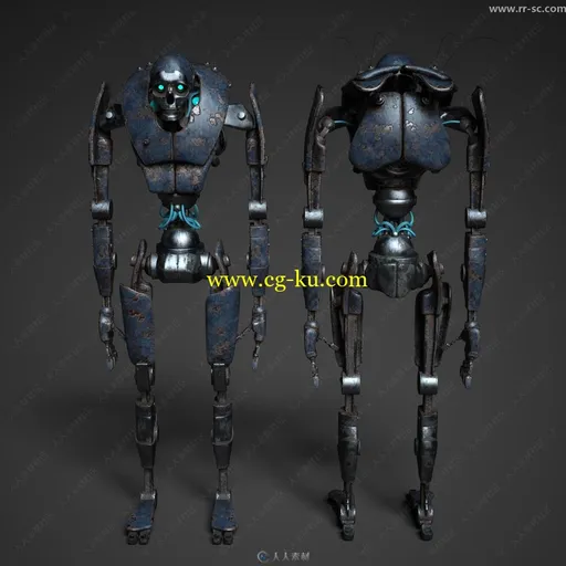 多种纹理机器人精美细节展示3D模型的图片1