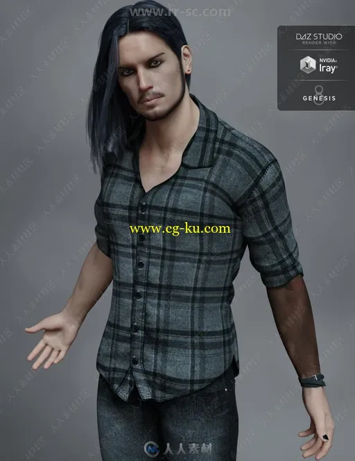 精致特别不同颜色胡须眉毛眼球男性角色3D模型合集的图片1