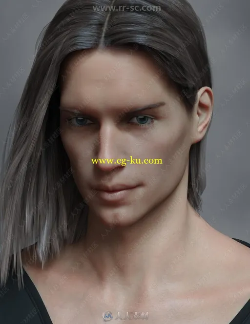 精致特别不同颜色胡须眉毛眼球男性角色3D模型合集的图片3