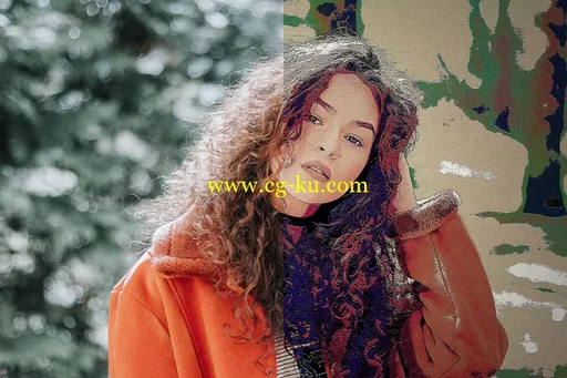 卡通色彩人像对比风格艺术特效PS动作的图片2