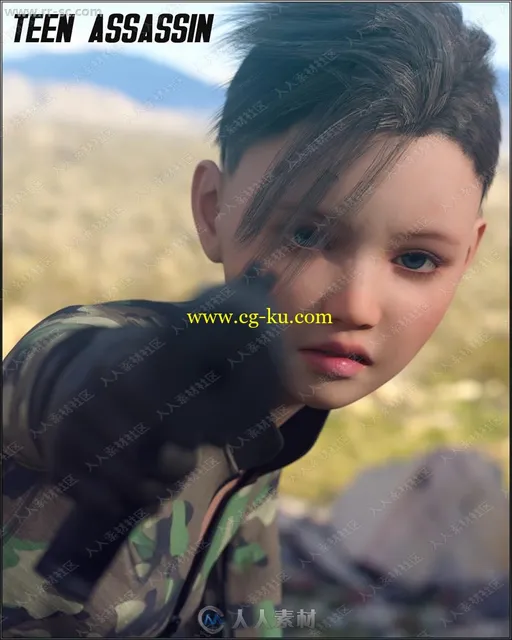 可爱花样小女孩多组造型服装3D模型的图片2