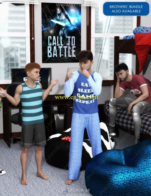 不同年龄段男性青少年眼球肤色状态3D模型合集的图片2